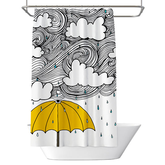 Creative Umbrella Shower Curtain – Waterproof & Mildew Resistant Polyester Fabric 180×180cm Cartoon Modern Style Bathroom Divider