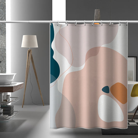 Abstract Art Shower Curtain – Waterproof & Mildew Resistant Polyester Fabric 180×180cm Modern Minimalist Bathroom Divider
