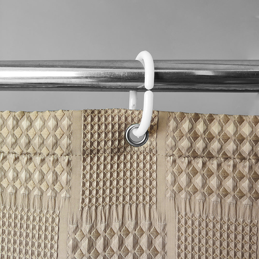 Modern Geometric Shower Curtain – Waterproof & Mildew Resistant Fabric, Textured Grid Pattern, Nordic Style Bathroom Divider (180×180cm / 71×71in)