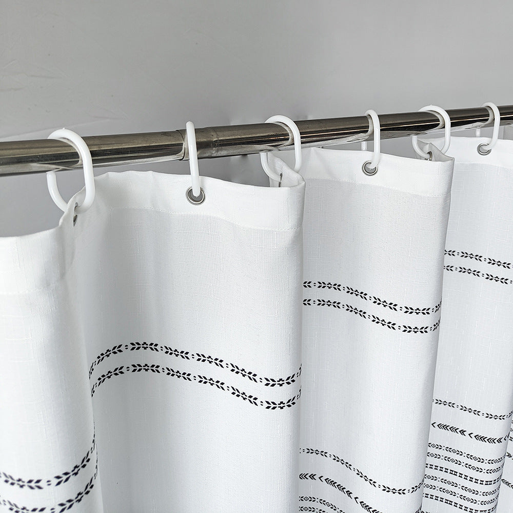Minimalist Stripe Shower Curtain – Waterproof & Mildew Resistant Fabric, Nordic Style Polyester Bathroom Divider (180×180cm / 71×71in)