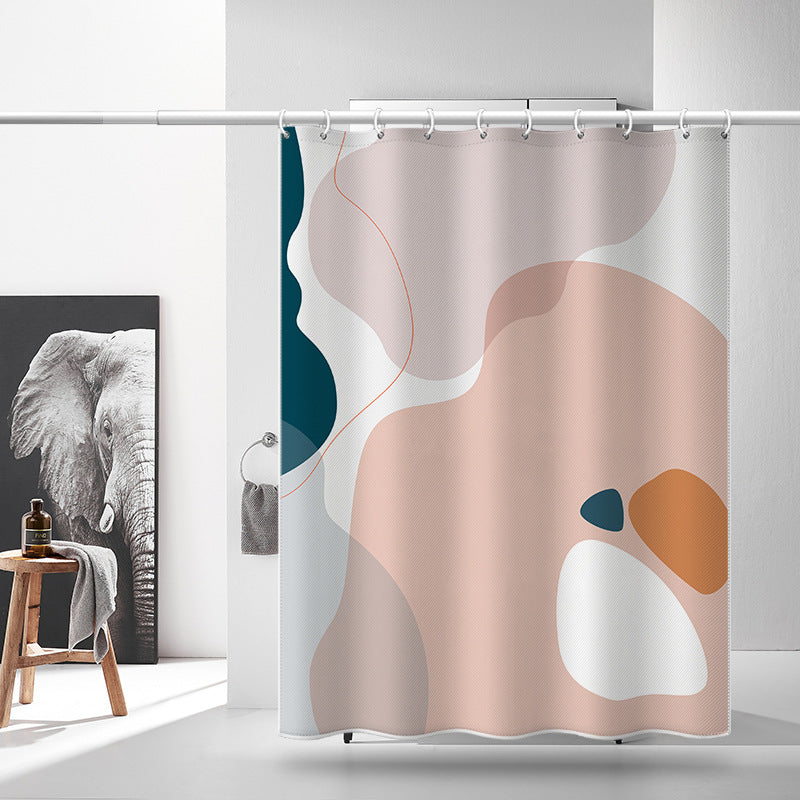 Abstract Art Shower Curtain – Waterproof & Mildew Resistant Polyester Fabric 180×180cm Modern Minimalist Bathroom Divider
