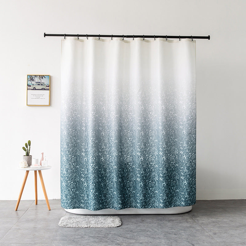 Gradient Pattern Shower Curtain – Waterproof & Mildew Resistant Fabric, Nordic Style Bathroom Divider for Tub & Shower (180×180cm / 71×71in)