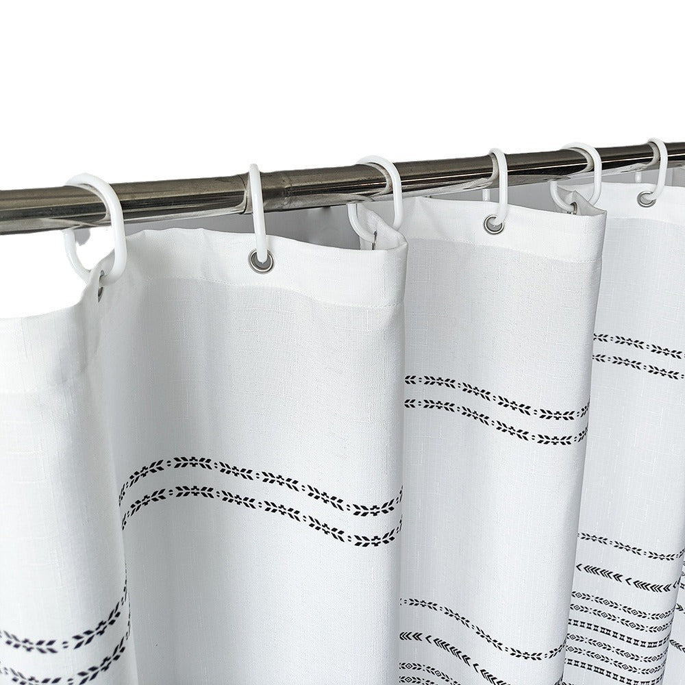 Minimalist Stripe Shower Curtain – Waterproof & Mildew Resistant Fabric, Nordic Style Polyester Bathroom Divider (180×180cm / 71×71in)