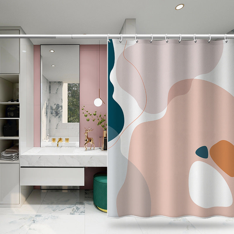 Abstract Art Shower Curtain – Waterproof & Mildew Resistant Polyester Fabric 180×180cm Modern Minimalist Bathroom Divider