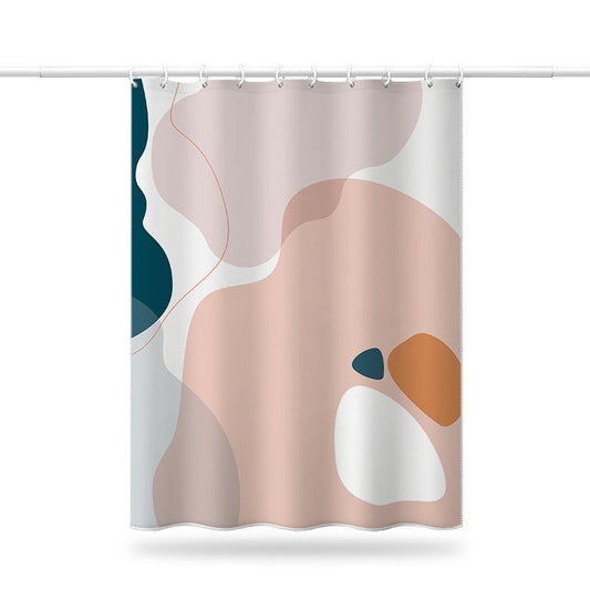 Abstract Art Shower Curtain – Waterproof & Mildew Resistant Polyester Fabric 180×180cm Modern Minimalist Bathroom Divider