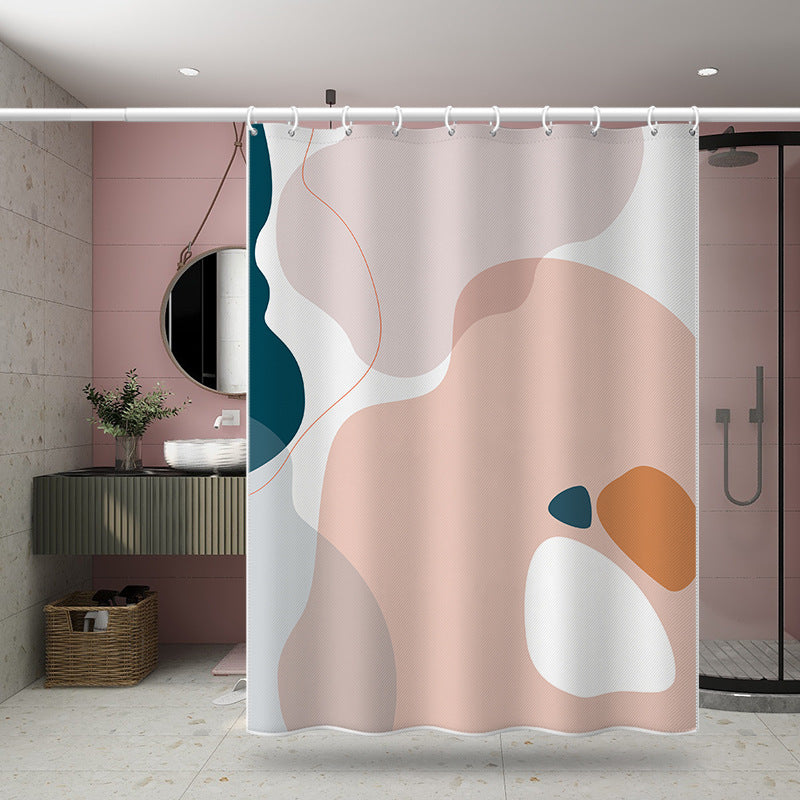 Abstract Art Shower Curtain – Waterproof & Mildew Resistant Polyester Fabric 180×180cm Modern Minimalist Bathroom Divider